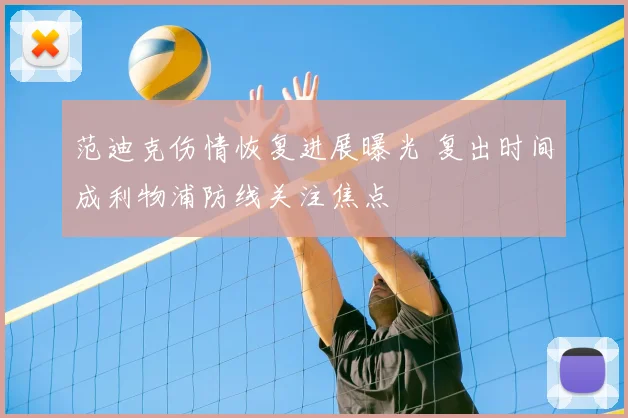 范迪克伤情恢复进展曝光 复出时间成利物浦防线关注焦点